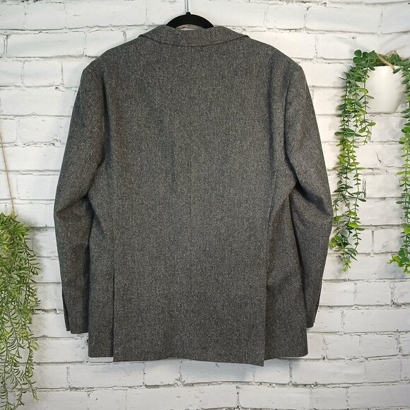 MENS JOS A BANK GRAY DRESS BLAZER, WOOL, SIZE 43R, TAILORED FIT, 43R - Picture 2 of 12